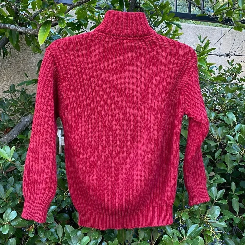 Gap Boys Red/Cranberry Knit Quarter Zip Pull Sweater. Size Medium (7-8). EUC!